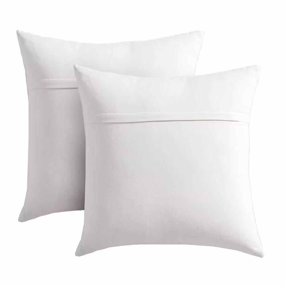 BRIELLE HOME Sterling Multi Color Textured Boho Geometric 20 in. L x 20 in. W Throw Pillow (Set of 2)