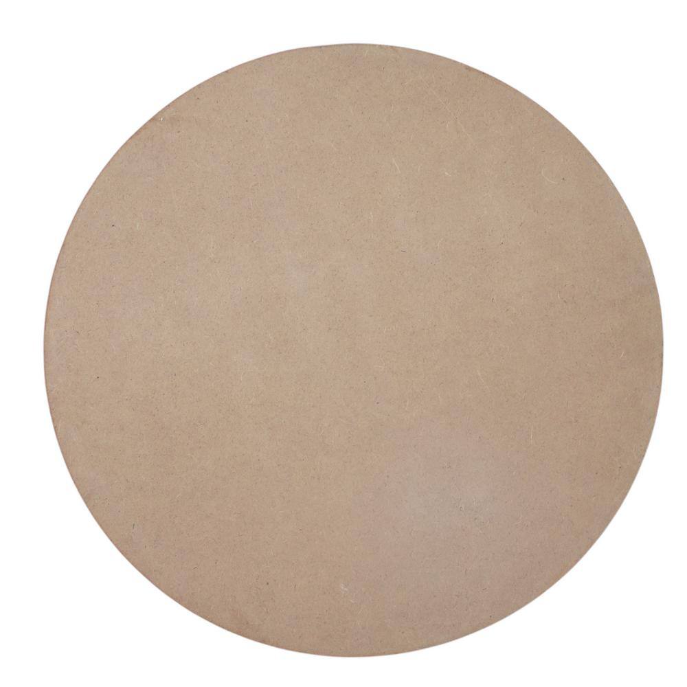 None Brown Give Thanks Round Wood Tray with Black Metal Handle