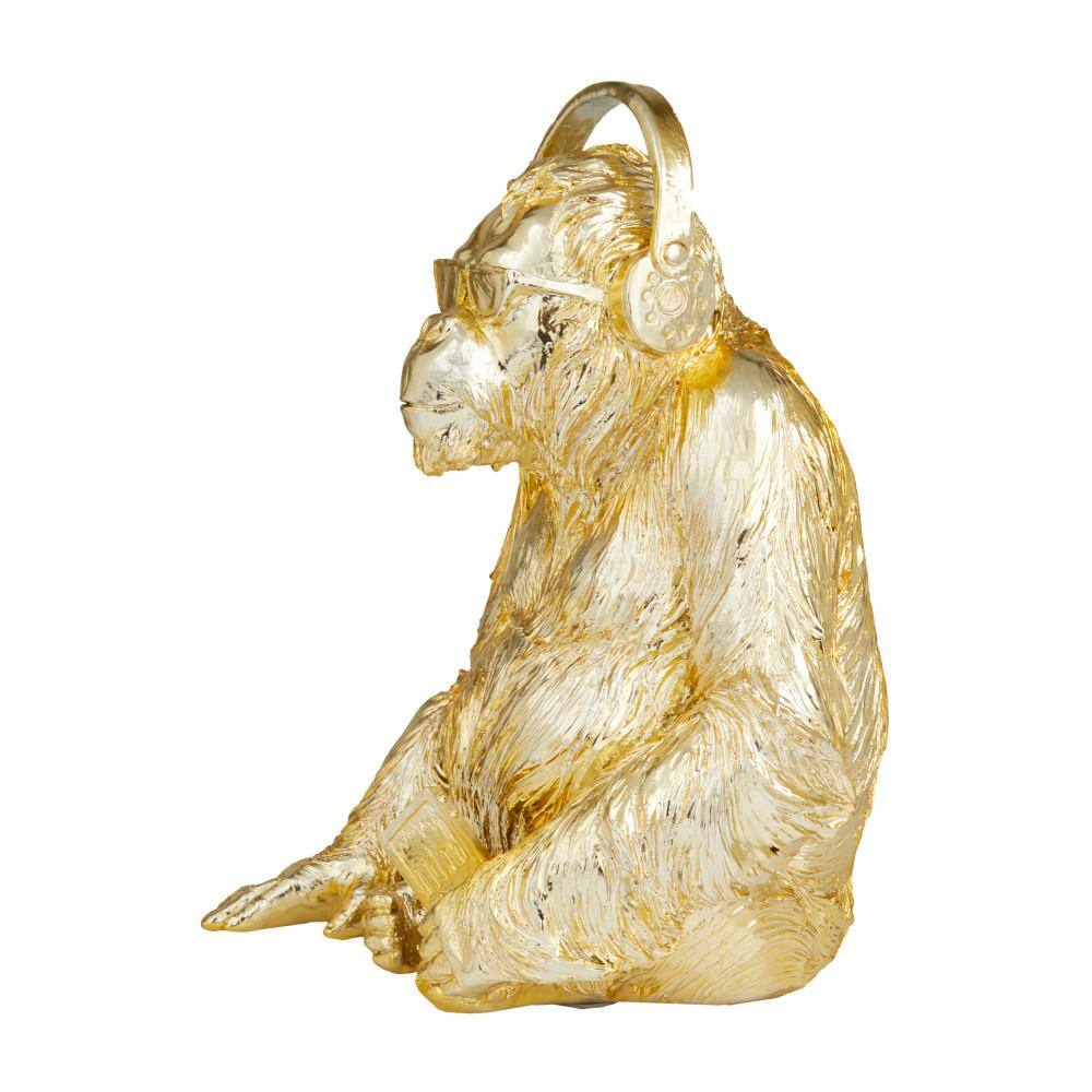 CosmoLiving by Cosmopolitan Gold Polystone Gorilla Sculpture