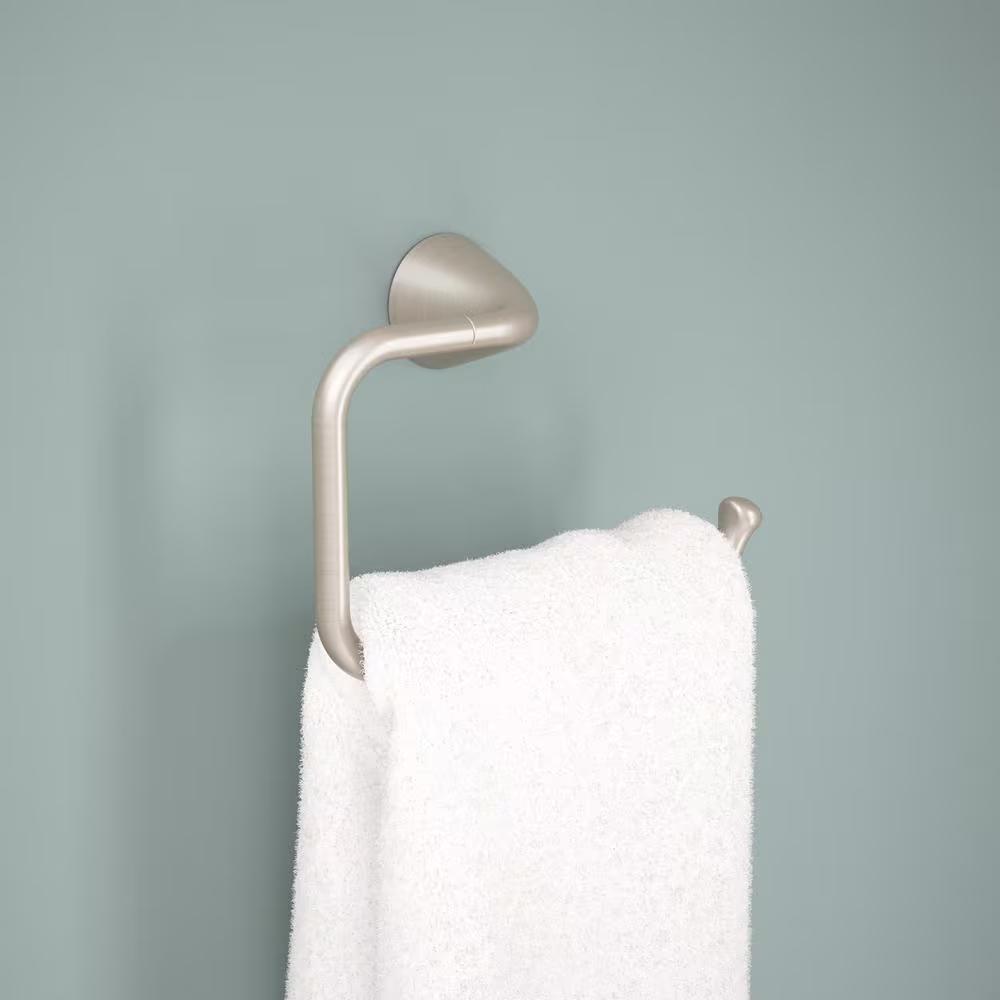 Delta Arvo Wall Mount Square Open Towel Ring Bath Hardware Accessory in Brushed Nickel