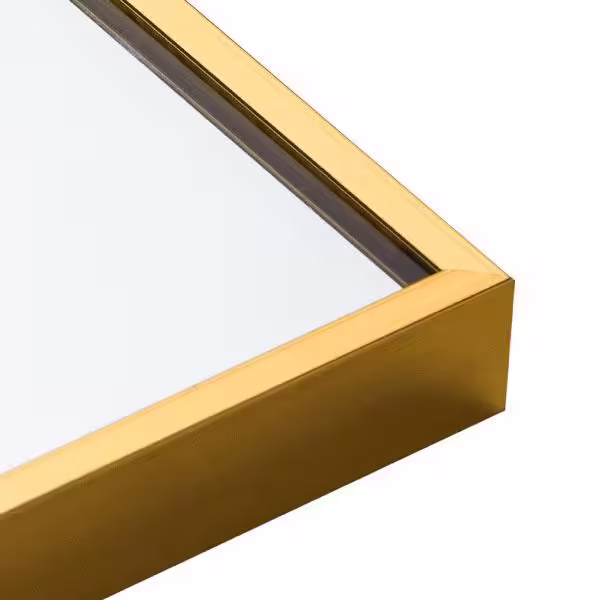 NEUTYPE 64.17 in. X 21.26 in. Modern Rectangle Oversized Gold Metal Framed Full Length Standing Mirror