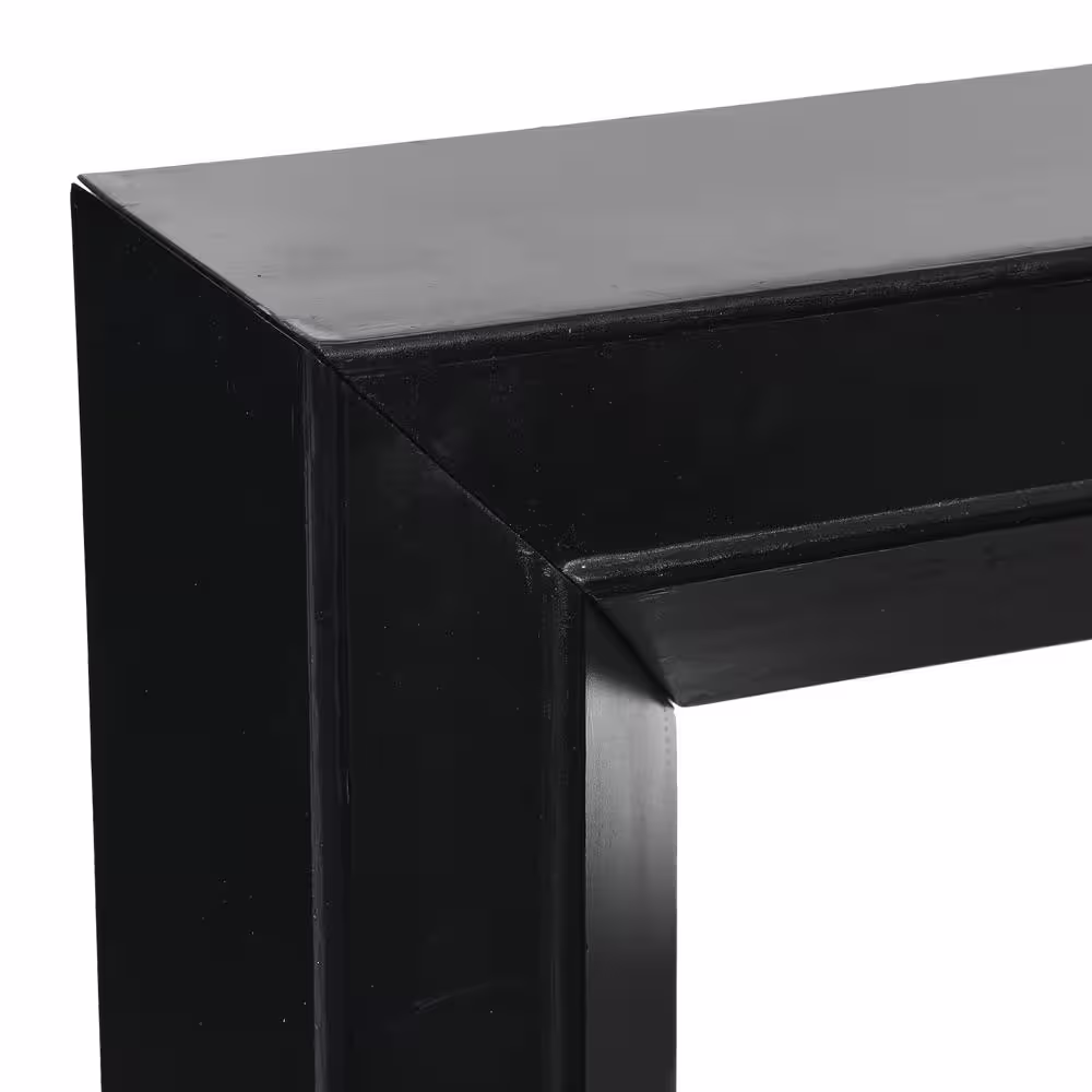 Storied Home 60 in. L x 48 in. H Modern Mantel, Black