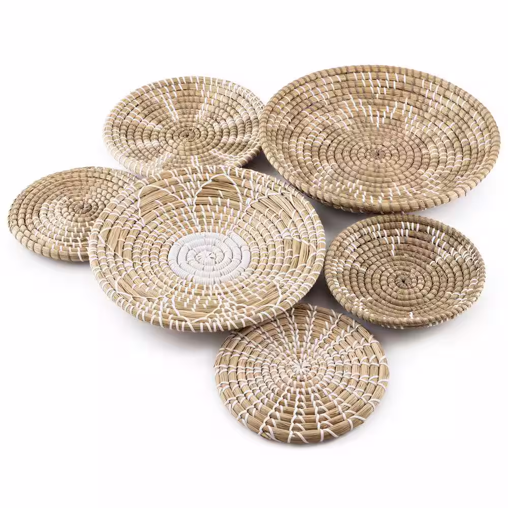 None Wall Basket Decor Boho Set of 6