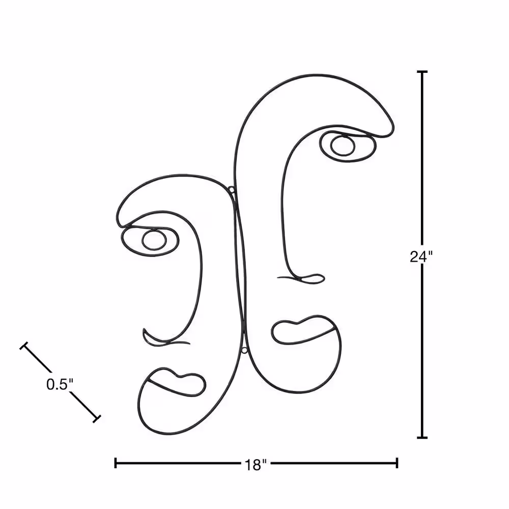 Stratton Home Decor Modern Metal Outline Faces Wall Decor