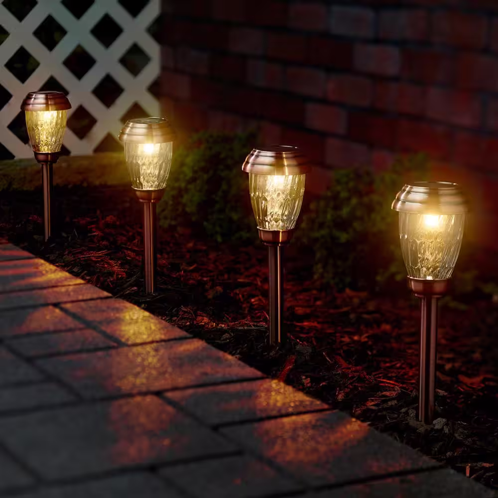 Smart Solar Charleston Solar Heritage Copper Outdoor Integrated LED Pathway Light Set (6-Pack)