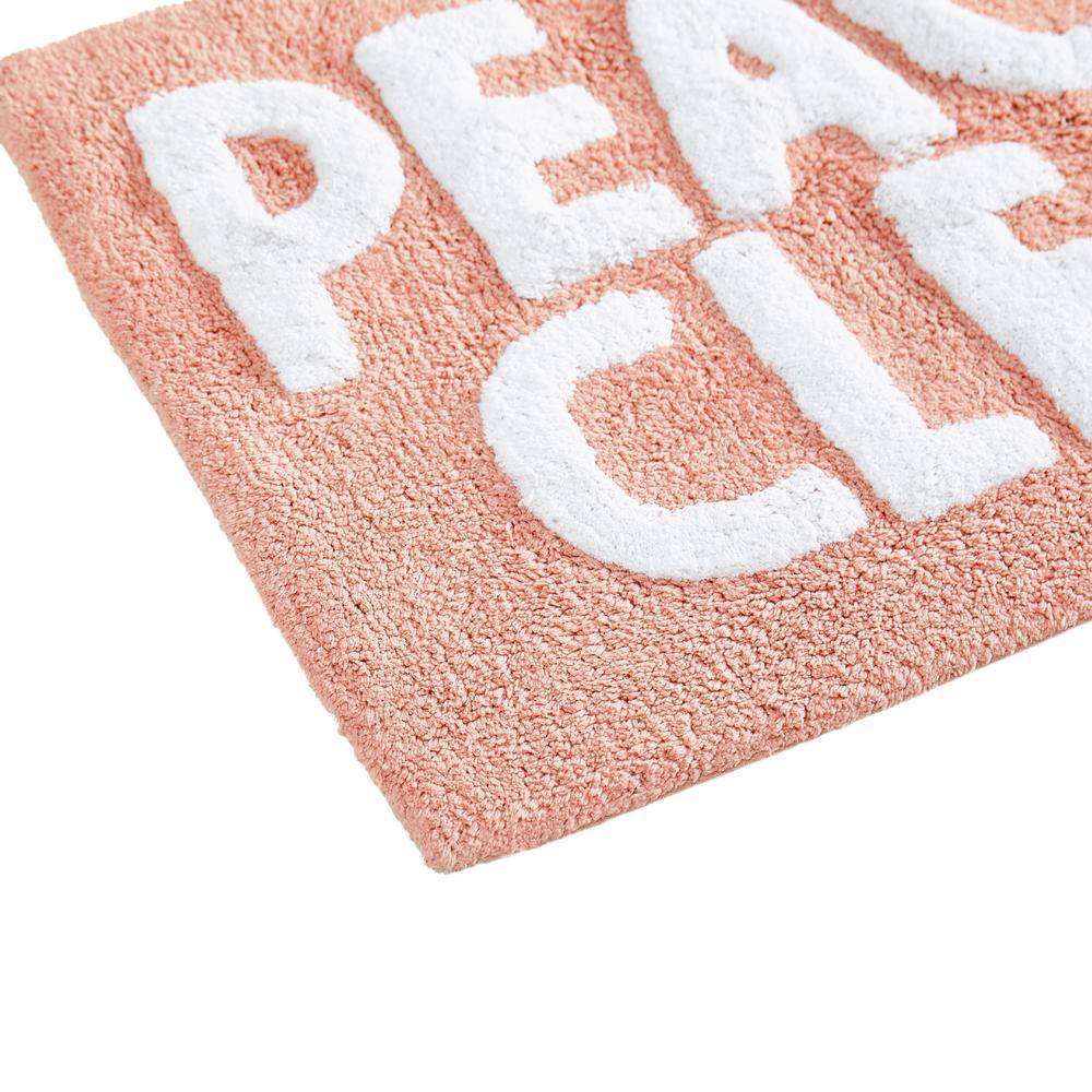 None Peachy Clean 20 in. x 32 in. Pink Novelty Cotton Rectangular Bath Mat