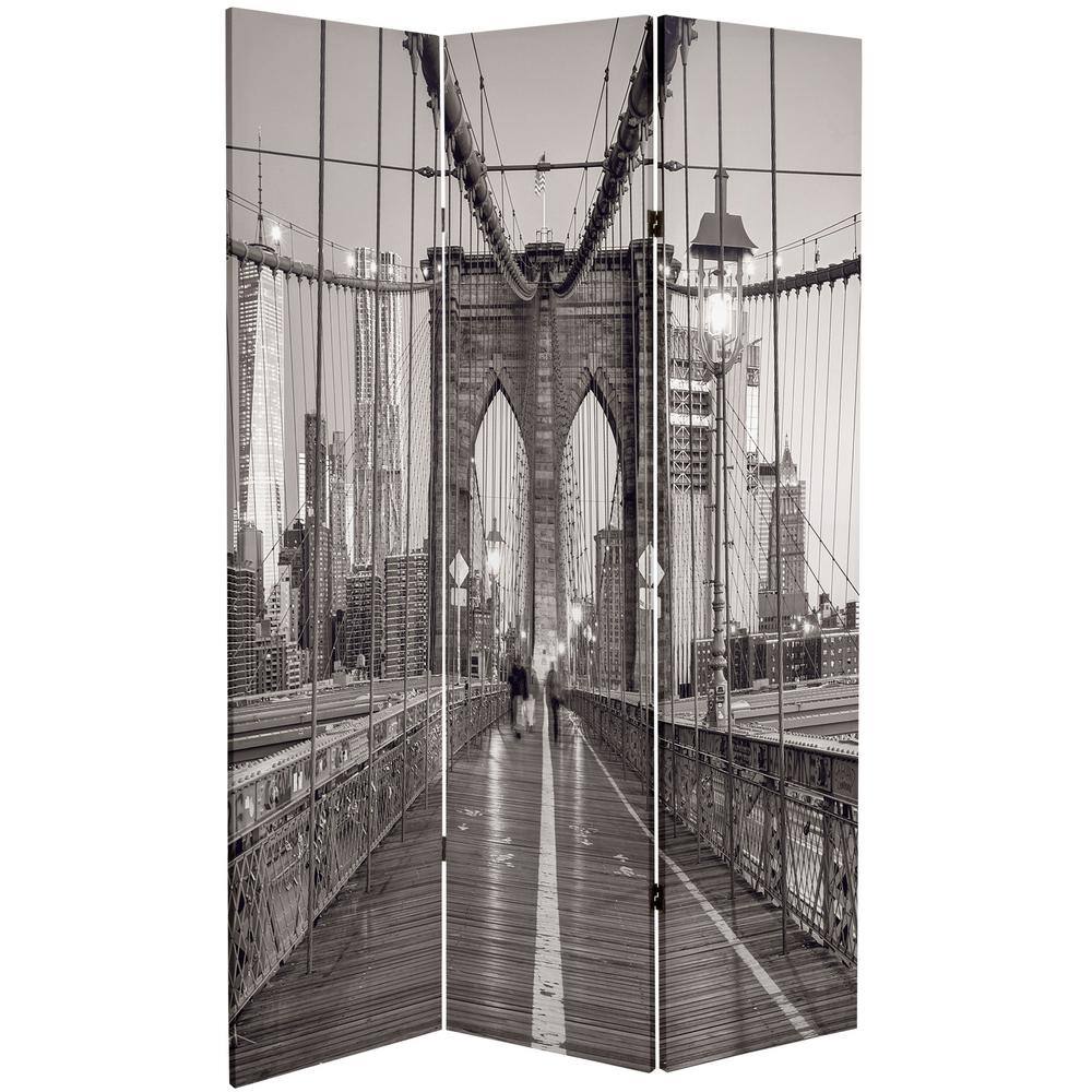 Oriental Furniture New York 6 ft. Printed 3-Panel Room Divider