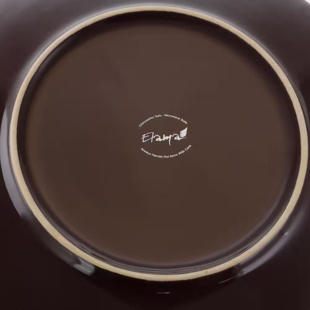 Elama Clay Hart 16-Piece Contemporary Tan and Blue Stoneware Dinnerware Set (Service for 4)