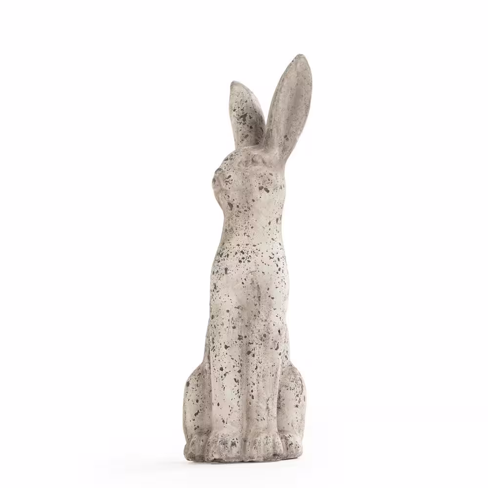 Zentique Terracotta Distressed Grey Decorative Rabbit