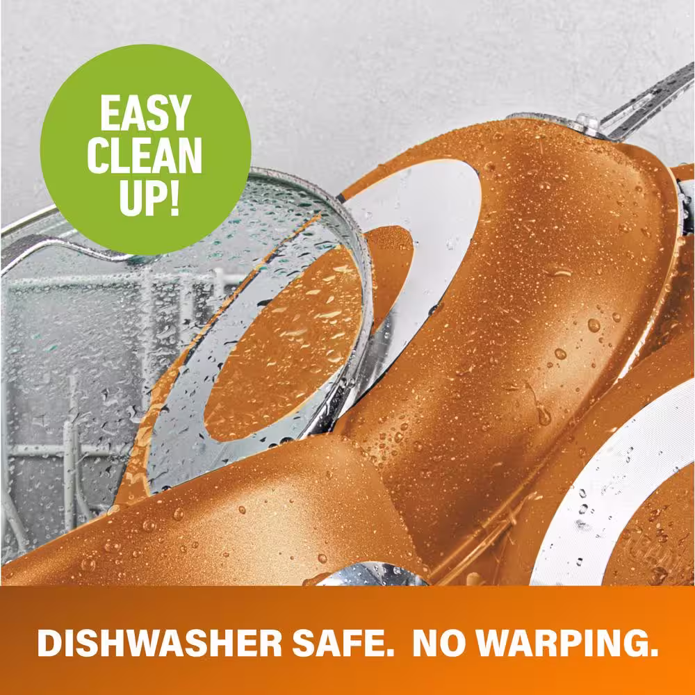 Gotham Steel 10-Piece Cast-Textured Aluminum Ti-Ceramic Nonstick Cookware Set in Copper