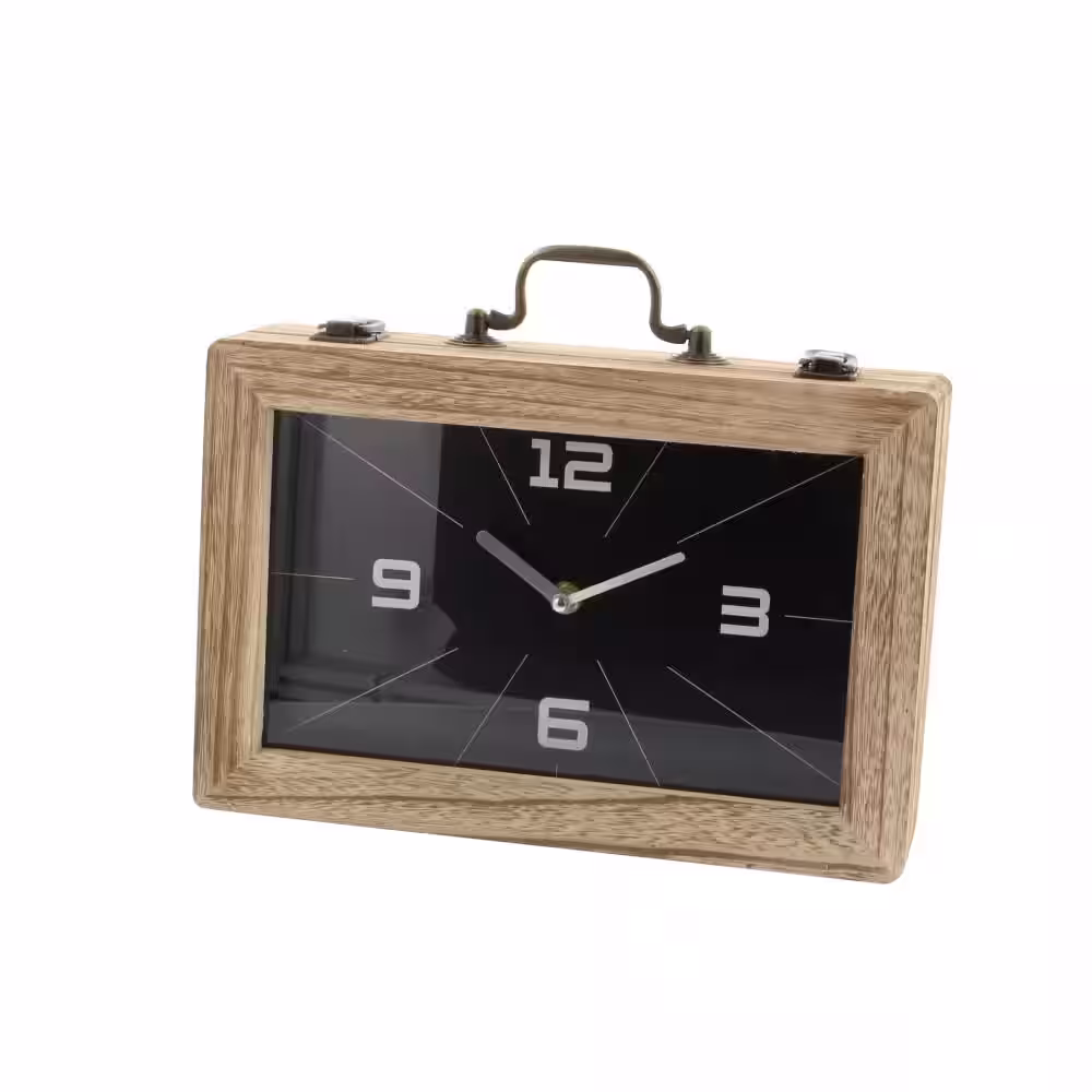Litton Lane Black Wood Encased Analog Clock