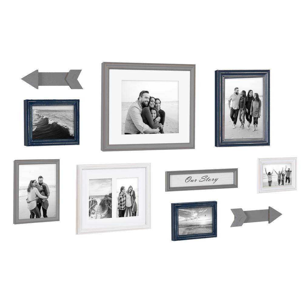 Kate and Laurel Bordeaux Blue Picture Frame (Set of 10)