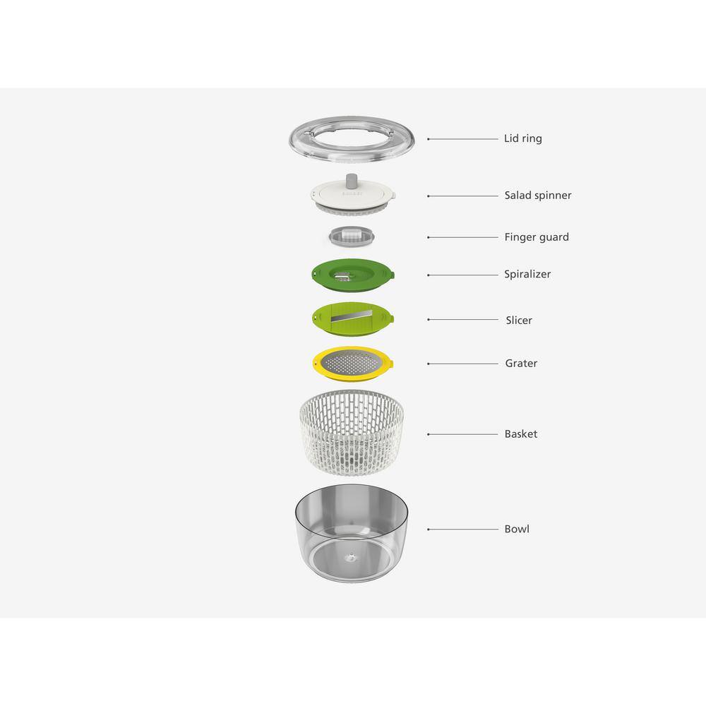 Joseph Joseph Multi-Prep 4-Piece Salad Spinner and Preparation Set