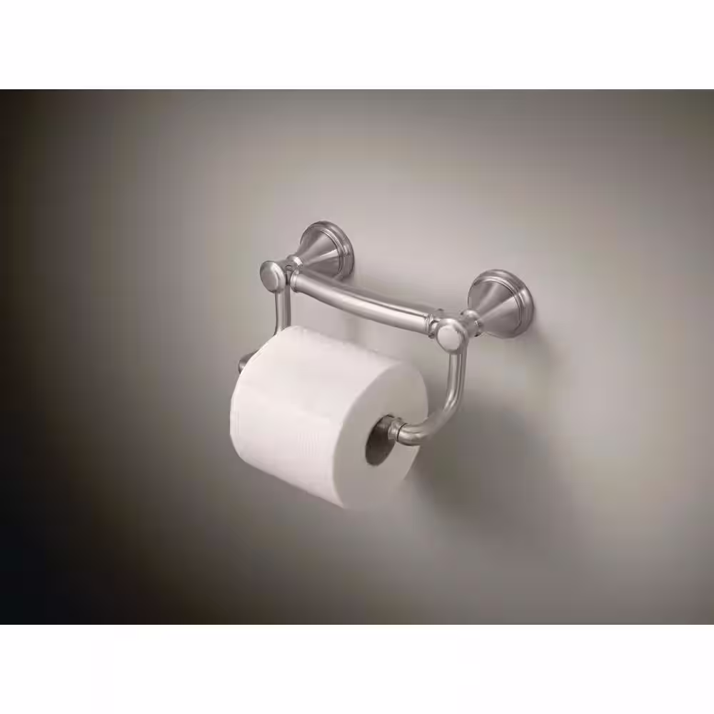 Delta Decor Assist Traditional Toilet Paper Holder with Assist Bar in Stainless