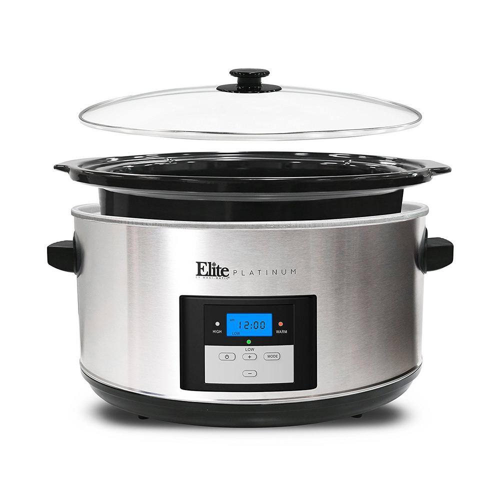 None Platinum 8.5 Qt. Stainless Steel Slow Cooker with Digital Display