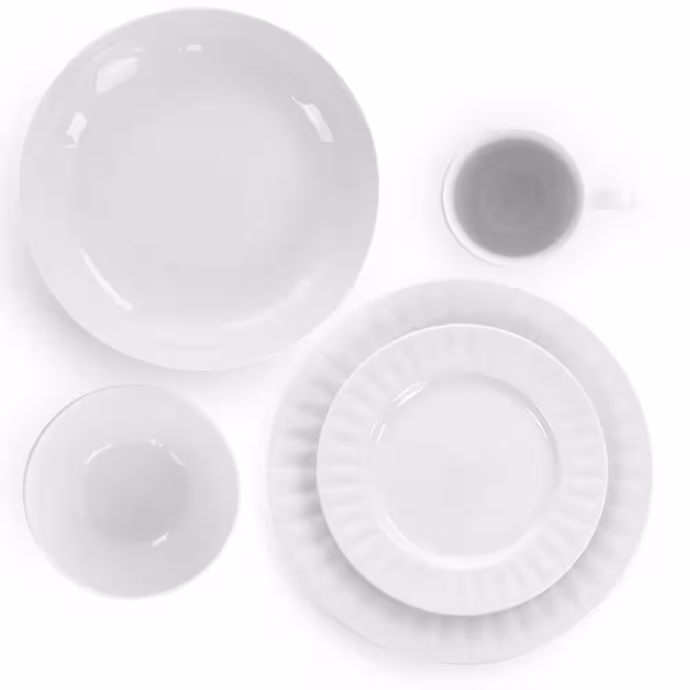 Elama 18-Piece Sienna White Porcelain Dinnerware Set (Service for 4)