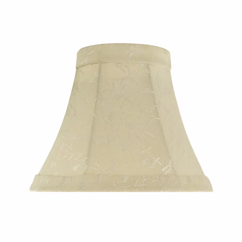 Aspen Creative Corporation 6 in. x 5 in. Butter Creme and Checkered Pattern Bell Lamp Shade (2-Pack)