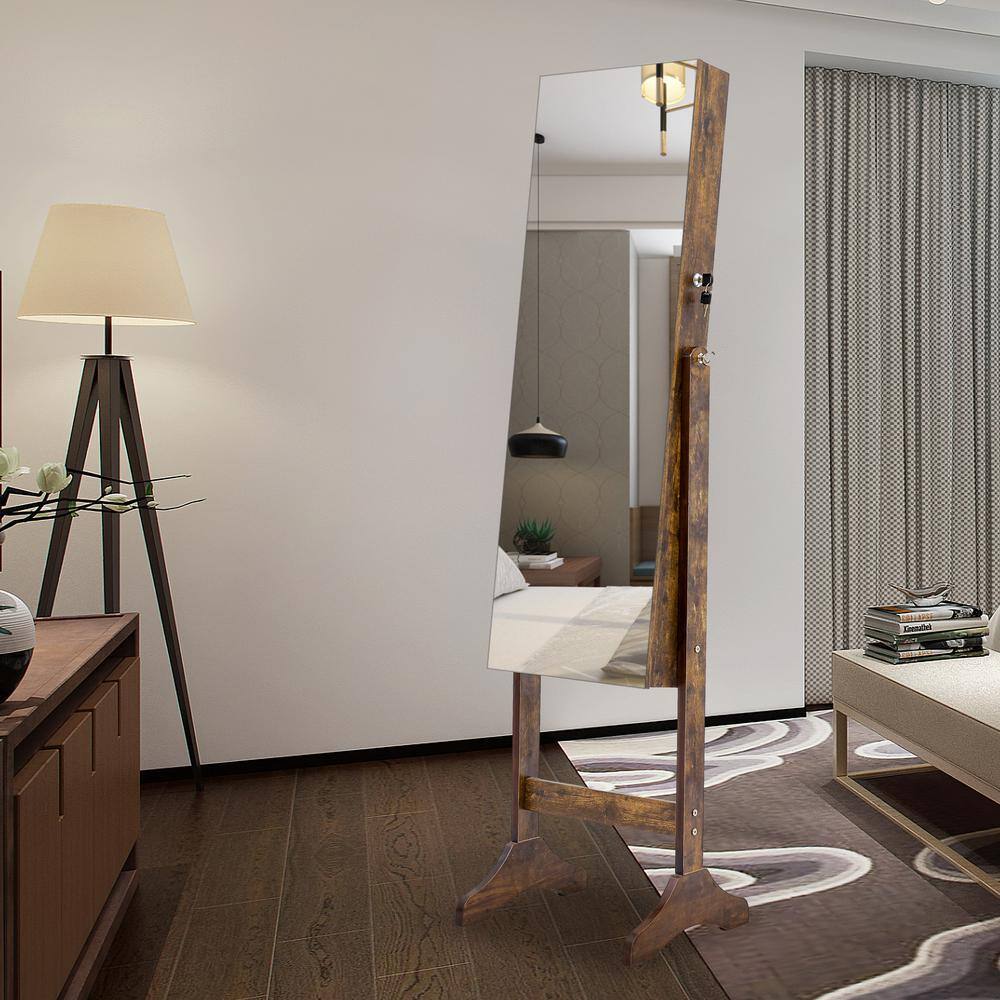 None Antique Gray Fashion Simple Jewelry Storage Mirror Cabinet With LED Lights