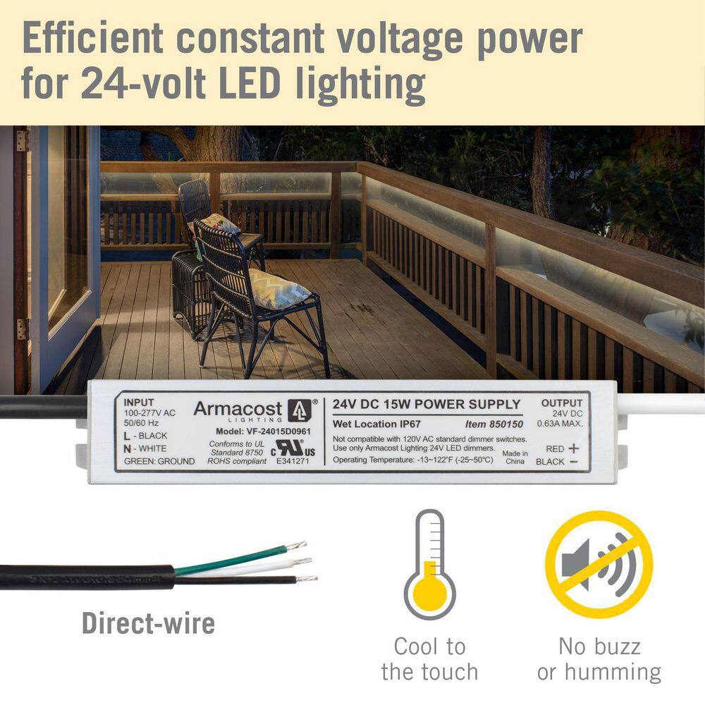 Armacost Lighting 15-Watt Standard Wet Location LED Driver 24-Volt DC Transformer