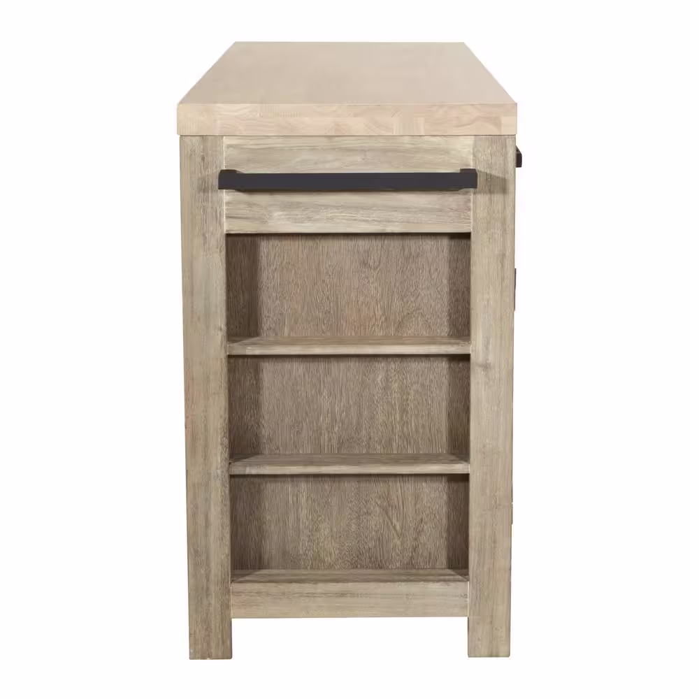 OSP Home Furnishings Cocina Kitchen Island Grey Wash with Wood Top and Frame