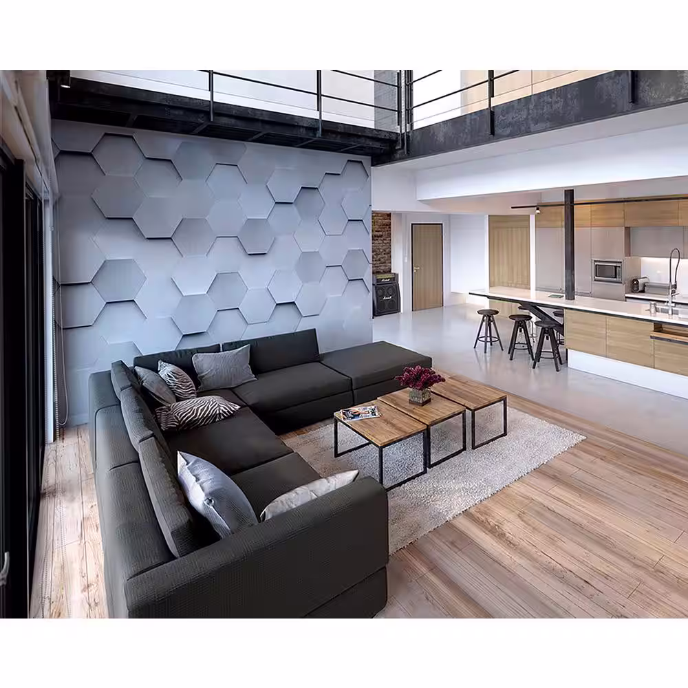 Brewster Metal Hexagons Wall Mural