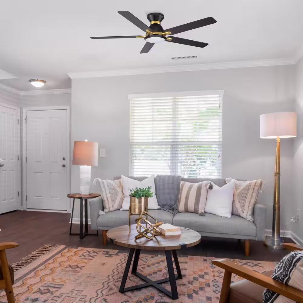 CARRO Byrness 60 in. Color Changing Integrated LED Indoor Matte Black 10-Speed DC Ceiling Fan with Light Kit/Remote Control