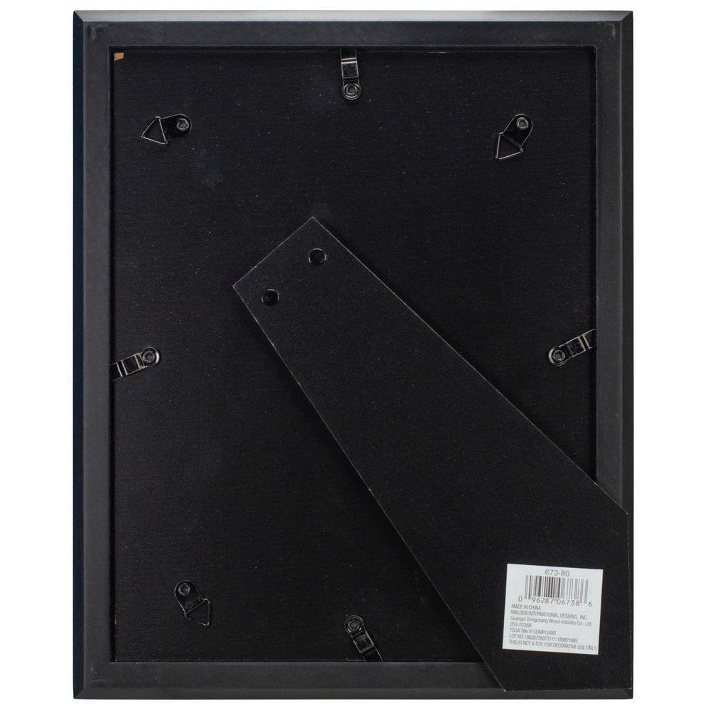 Malden International Designs 8 in. x 10 in. 4-Pack Black Linear Classic Wood Picture Frame