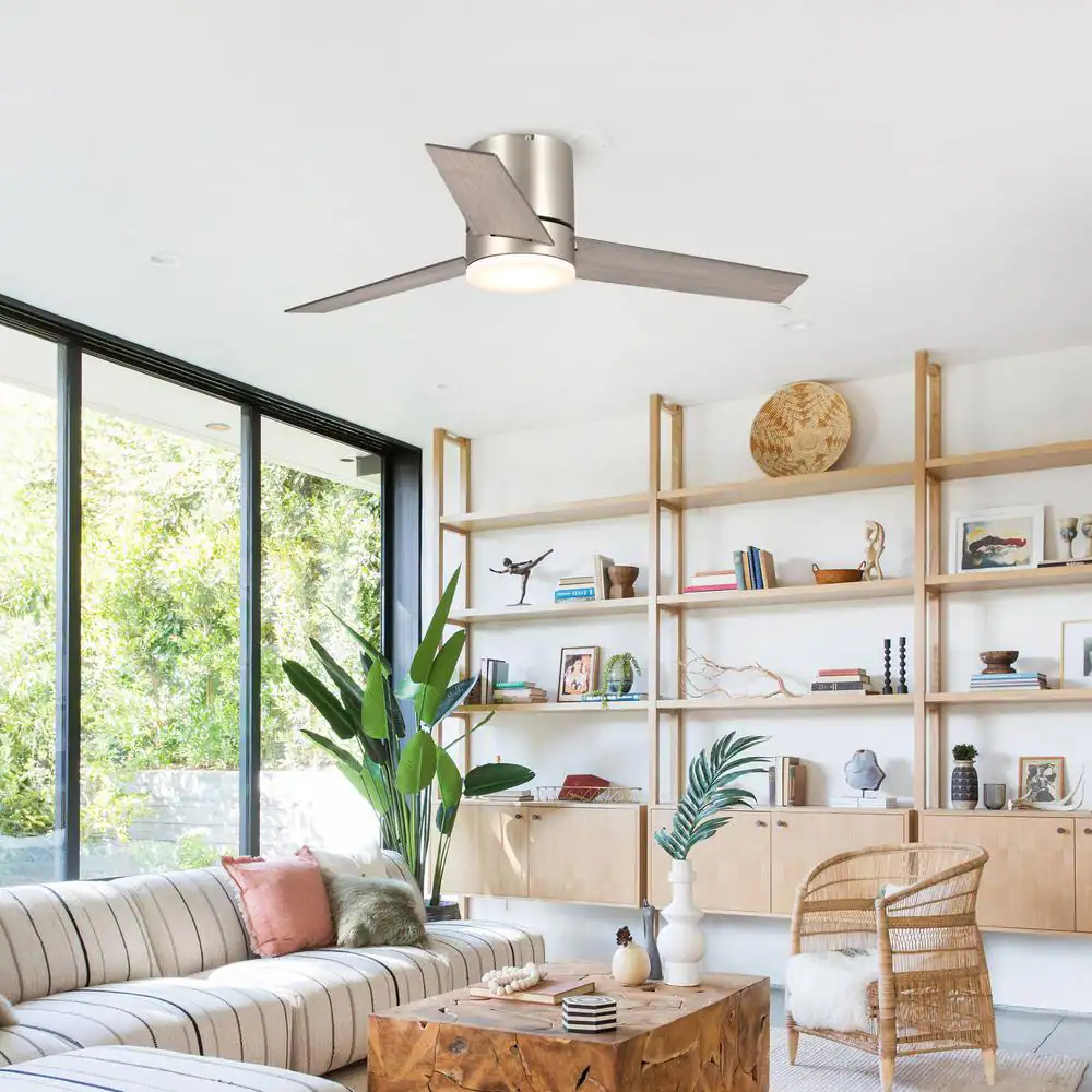 matrix decor 48 in. Changing Integrated LED Indoor Sand Nickel Ceiling Fan with Light Kit and Remote Control