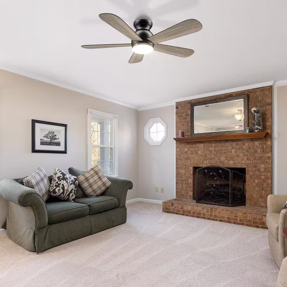 CARRO Kaze 48 in. Dimmable LED Indoor/Outdoor Black Smart Ceiling Fan with Light and Remote, Works with Alexa/Google Home