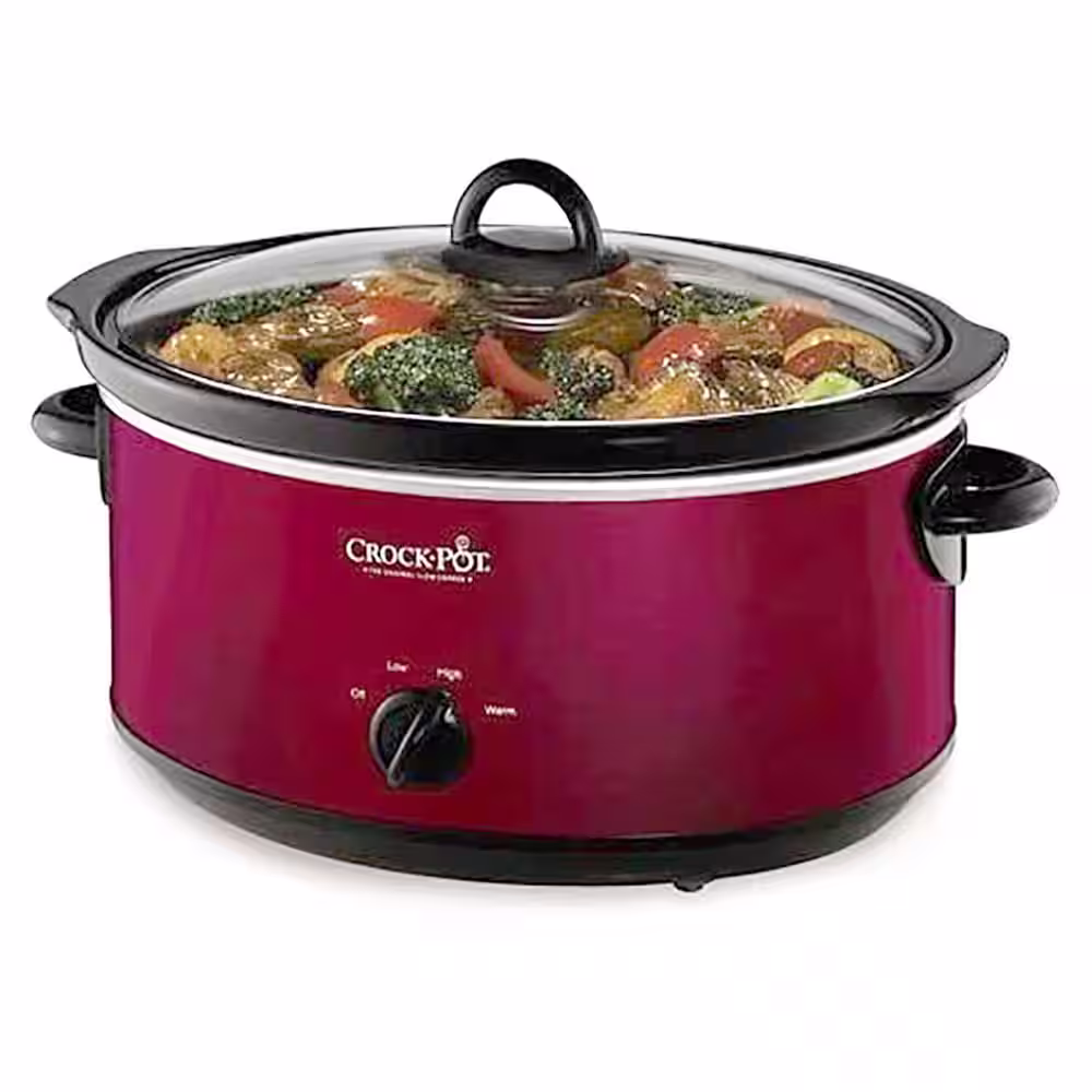 Crock-Pot 7 Qt. Capacity Red Food Slow Cooker Home Cooking Kitchen Appliance