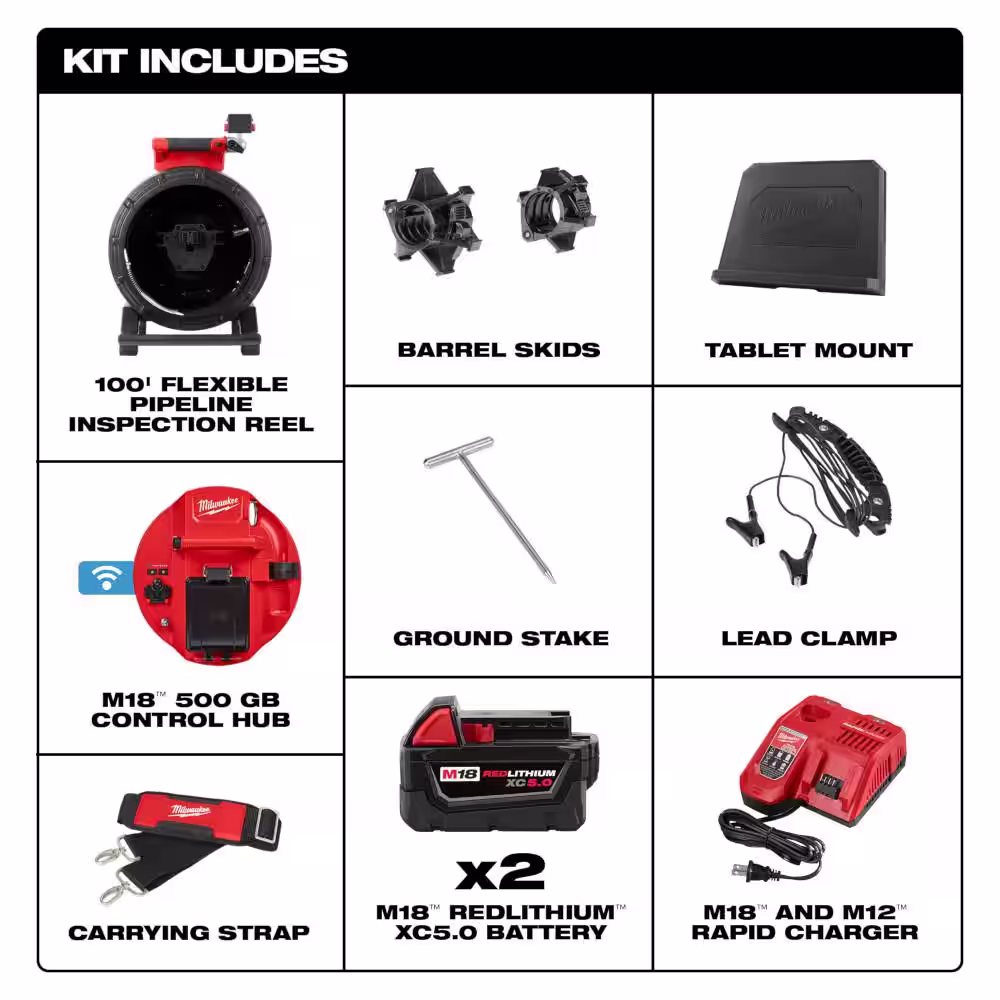 Milwaukee M18 18-Volt Lithium-Ion Cordless 100 ft. Inspection Camera Kit