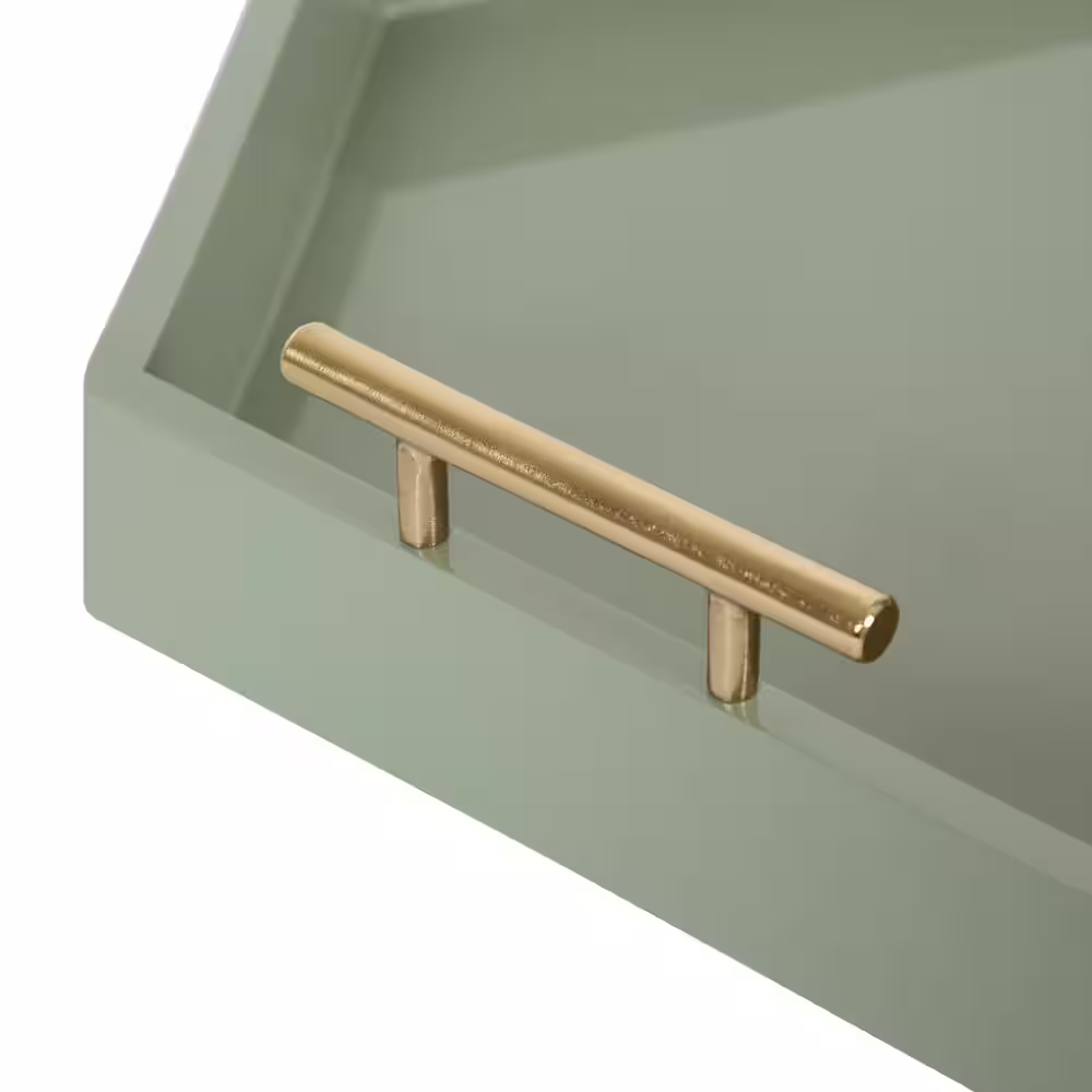 Kate and Laurel Lipton 15.50 in. W Hexagon Green MDF Decorative Tray