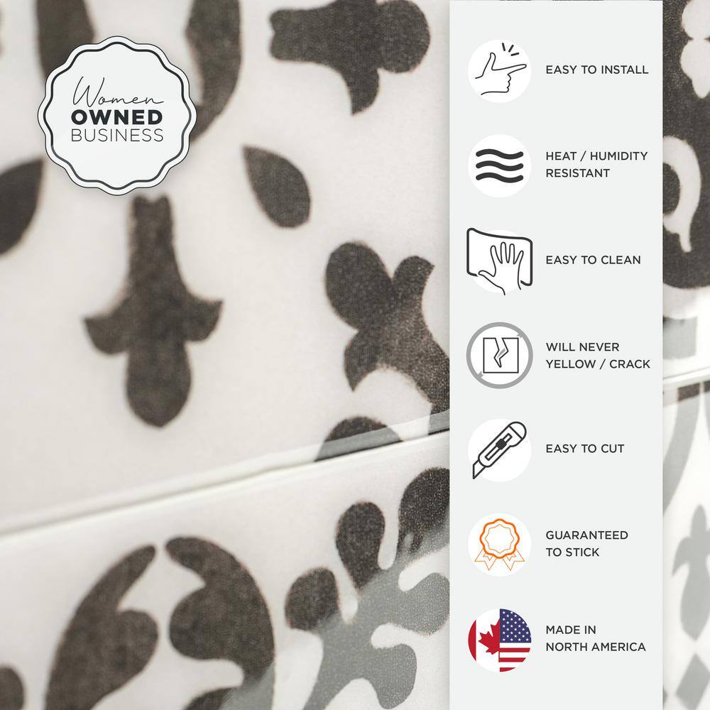 smart tiles Vintage Argos Black 9 in. x 9 in. Vinyl Peel and Stick Tile (2.22 sq. ft. / 4 pack)