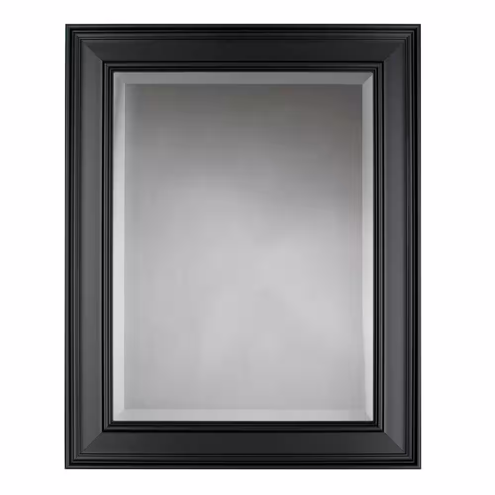 MCS Medium Rectangle Black Beveled Glass Casual Mirror (30 in. H x 24 in. W)