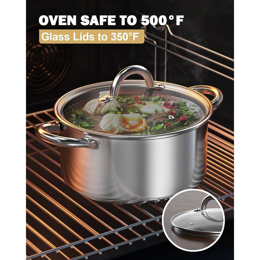 Cook N Home 16 qt. Stainless Steel Stock Pot with Glass Lid