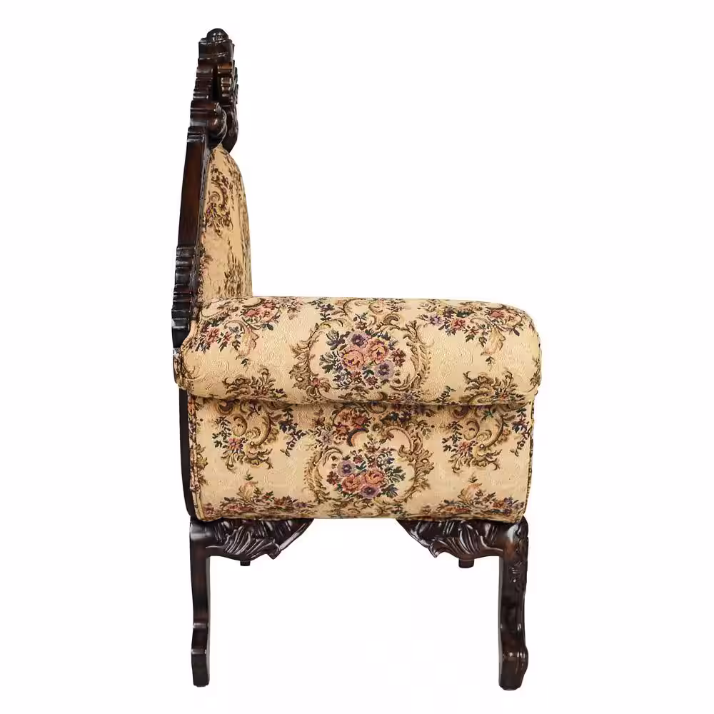 Design Toscano Victorian Brown Cherry Gossip Bench 43 in. H x 54 in. W x 24 in. D