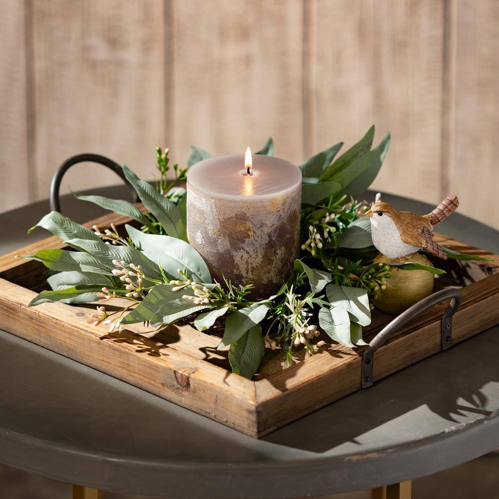 Vance Kitira 4.5 in. Dark Gray Ritz Timber Pillar Candle