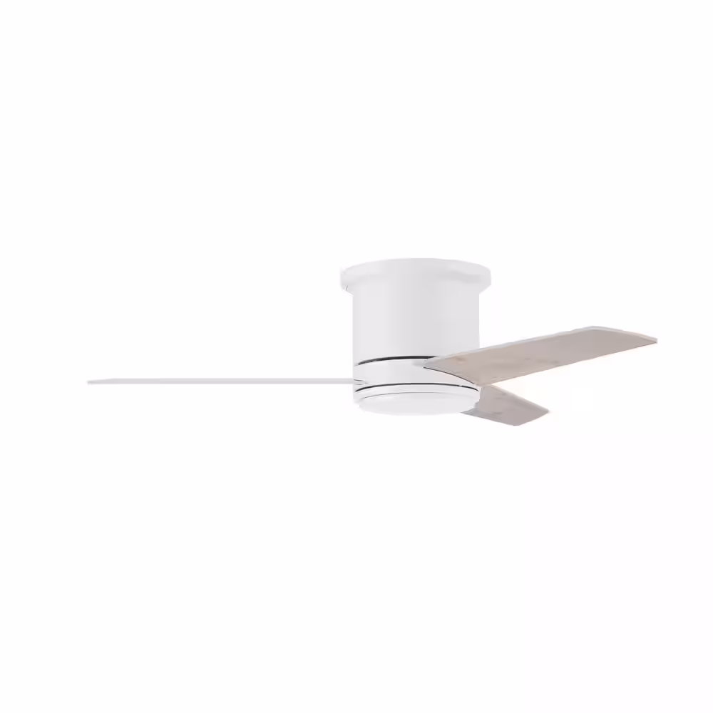 CRAFTMADE Cole II 44 in. Hugger Indoor/Outdoor White Ceiling Fan with Integrated LED Light and Remote/Wall Control Included