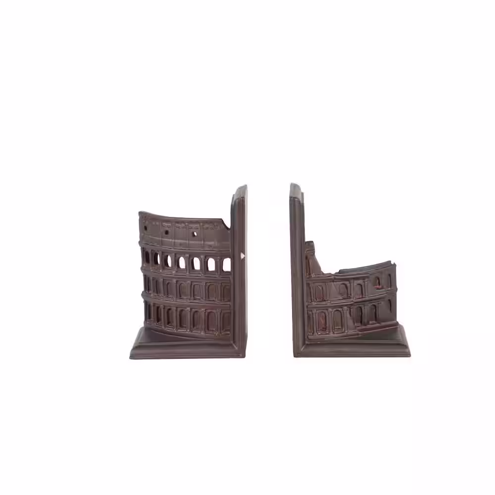 Litton Lane Dark Brown Italian Colosseum Bookends