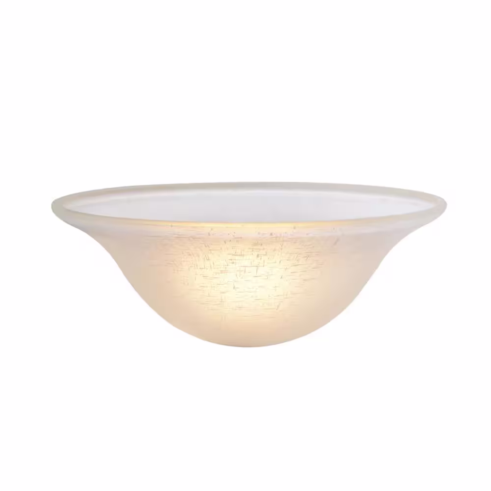 None 6 in. H x 15-3/4 in. Dia/Frosted Glass Shade For Torchiere Lamp, Swag Lamp and Pendant