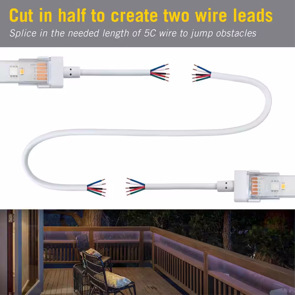 Armacost Lighting 6 in. IP67 RGBW Tape to Tape LED Connector Cord (2-Pack)