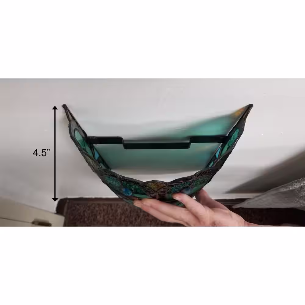 Amora Lighting 2-Light Tiffany Style Stained Glass Green Blue Wall Sconce