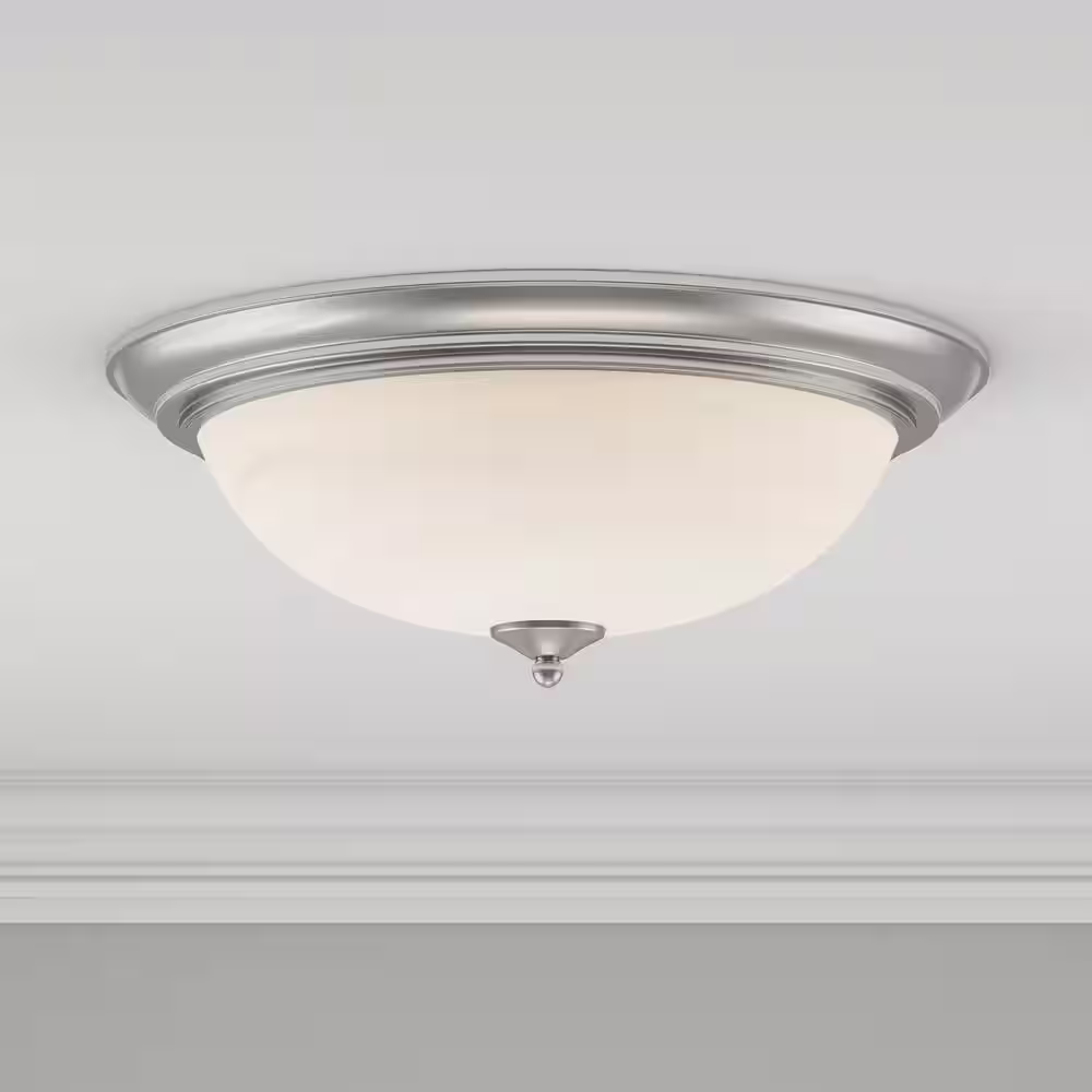Maxim Lighting Essentials 2-Light Satin Nickel Flush Mount