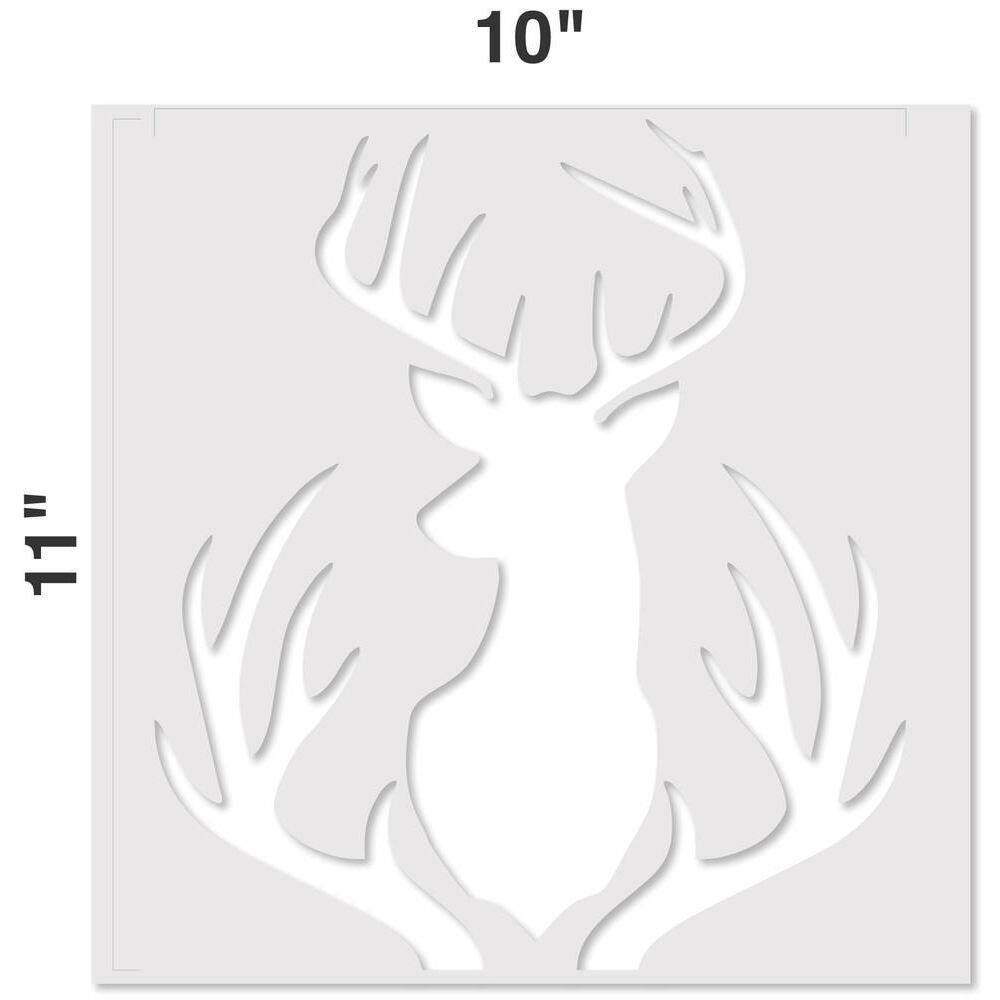 Designer Stencils Buck Mount and Antlers Stencil and Free Bonus Stencil