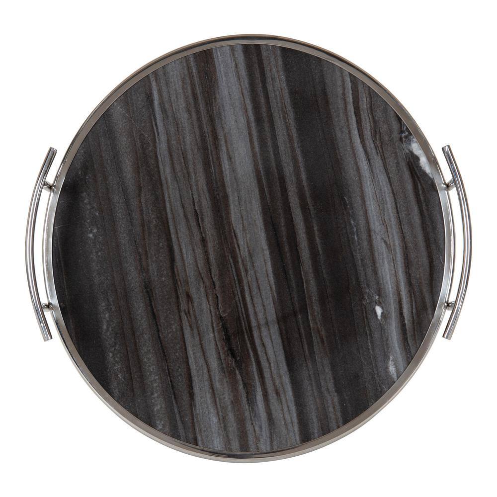 Kate and Laurel Marbury Gray Decorative Tray