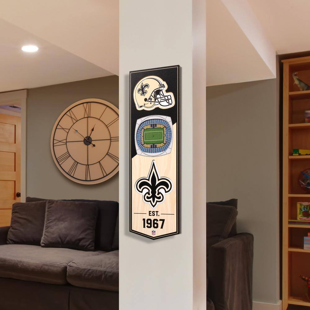 YouTheFan NFL New Orleans Saints 6 in. x 19 in. 3D Stadium Banner-Mercedes-Benz Superdome
