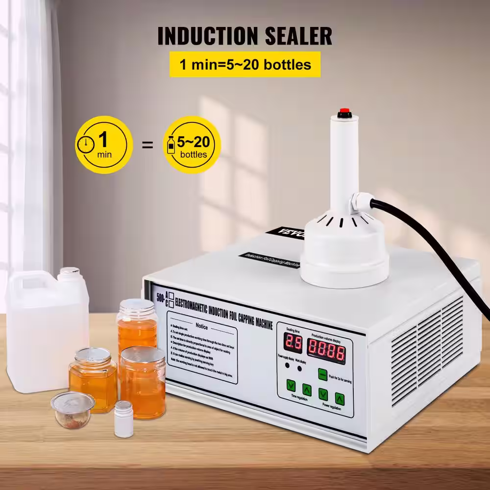 VEVOR Induction Sealer White 20 mm-100 mm Digital Control Portable Induction Cap Sealing Machine for Non-Metallic Bottles