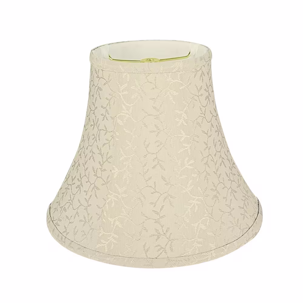 Aspen Creative Corporation 12 in. x 9-1/2 in. Beige with Vine Leaf Design Bell Lamp Shade