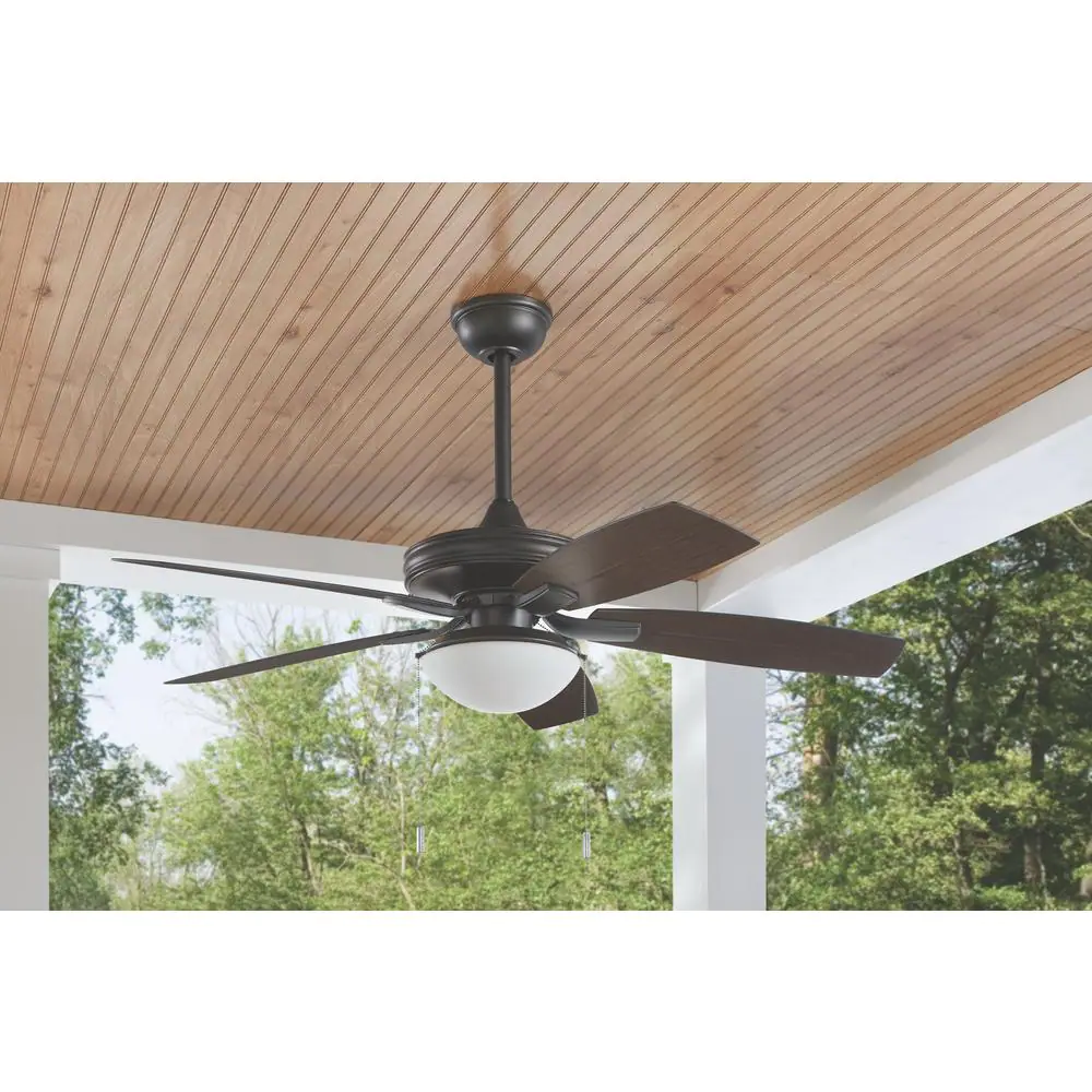 Hampton Bay Gazebo III 52 in. Indoor/Outdoor Natural Iron Ceiling Fan with Light Kit
