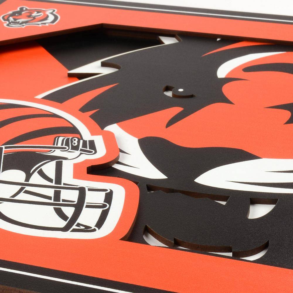 None NFL Cincinnati Bengals 3D Logo Series Wall Art - 12x12